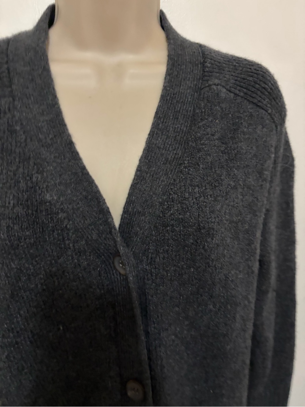 Treasure & Bond Women’s Charcoal Button-Front V-Neck Sweater